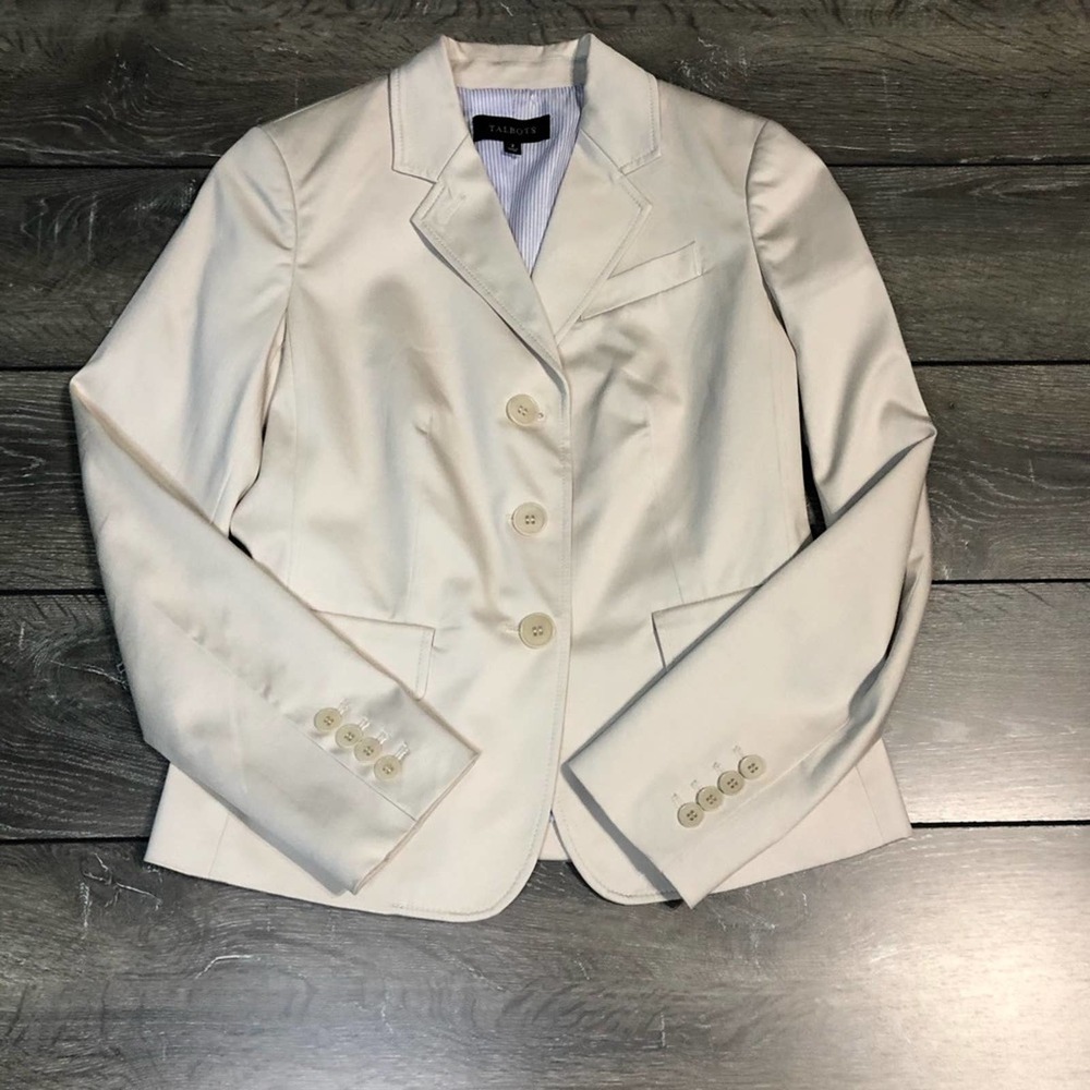 Talbots Tan Button Front Blazer Women's Size 2